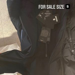 KAY iconic black Mackage Collar with blue fox fur and asymmetrical